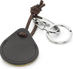 Airtag-Hülle Leder, oliv-braun