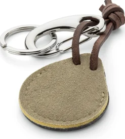 Airtag-Hülle Leder, oliv-braun