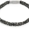 Armband gestrickt, Silber oxidiert