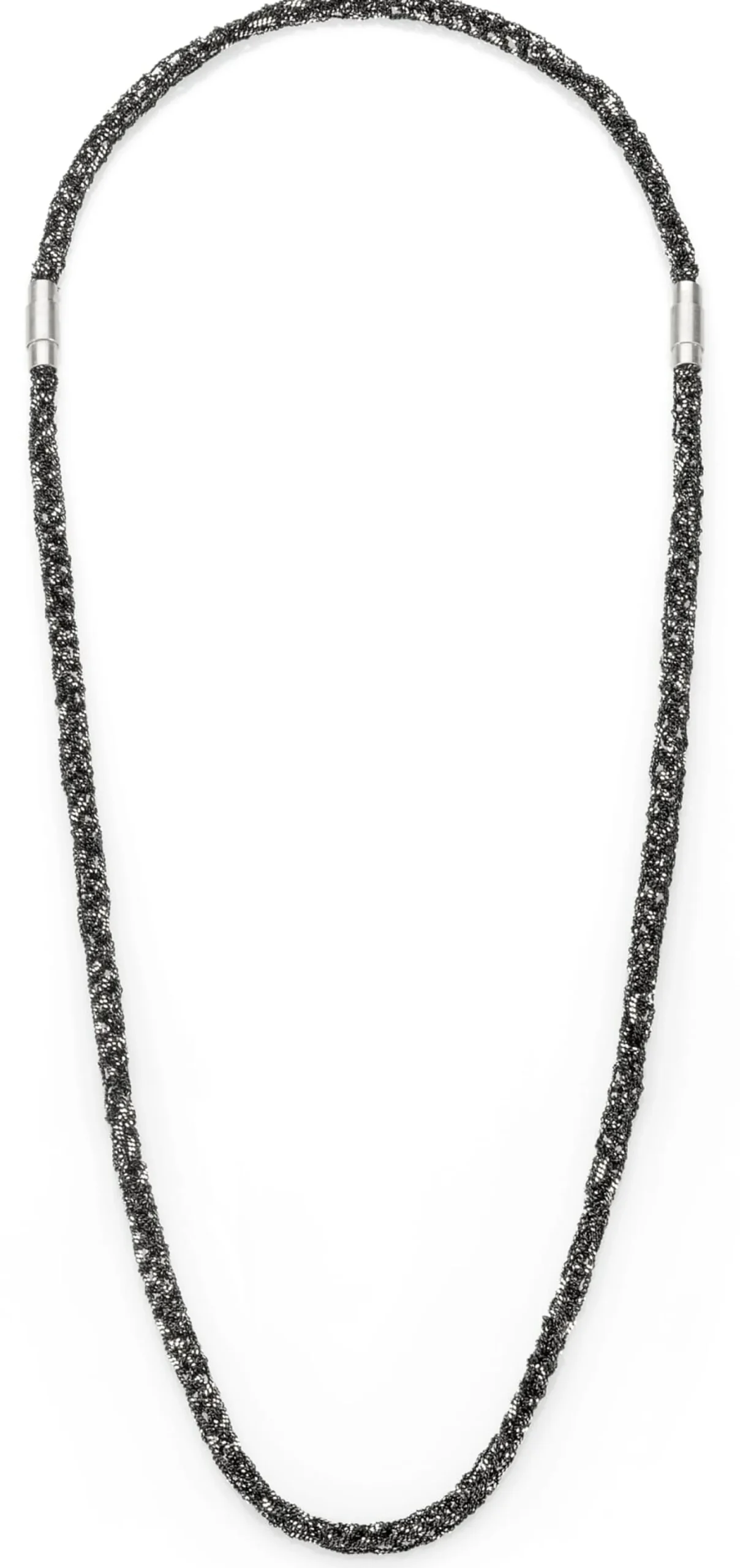 Armband gestrickt, Silber oxidiert