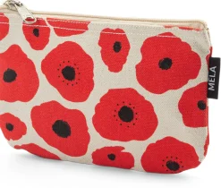 Aufräumer Blumenprint, rot-natur