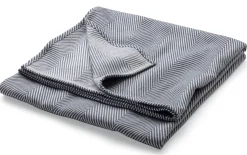 Baumwolldecke blaugrau-weiß