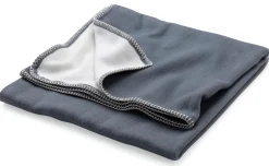 Baumwolldecke blaugrau-weiß