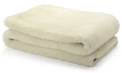 Bettauflage Lammfell olivengegerbt