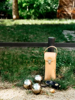 Bouletasche Leder für 3 Kugeln