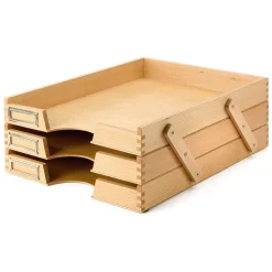 Briefkorb Buchenholz dreifach