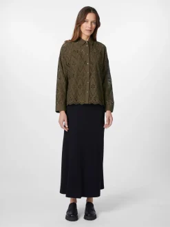 Damenbluse Lochspitze