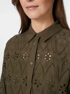 Damenbluse Lochspitze