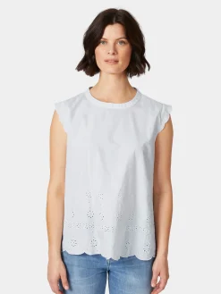 Damenbluse Lochstickerei