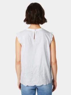 Damenbluse Lochstickerei