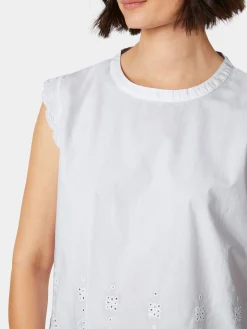 Damenbluse Lochstickerei