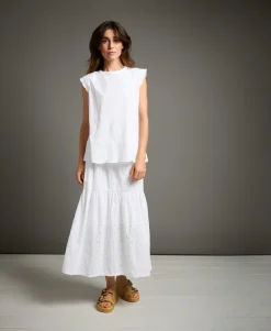 Damenbluse Lochstickerei