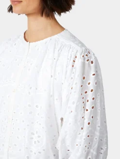 Damenbluse Lochstickerei