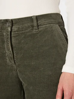 Damen-Cordhose weites Bein