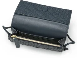 Damen-Handtasche geflochten, dunkelblau