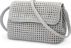 Damen-Handtasche geknüpft, hellgrau