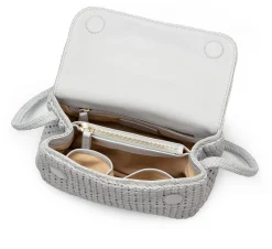 Damen-Handtasche geknüpft, hellgrau