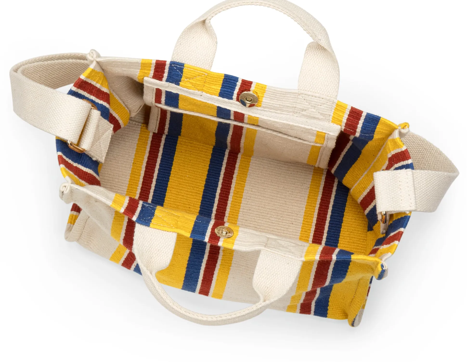 Damen-Handtasche N° 45 gestreift, natur-gelb