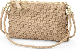 Damen-Handtasche strukturiert, champagner