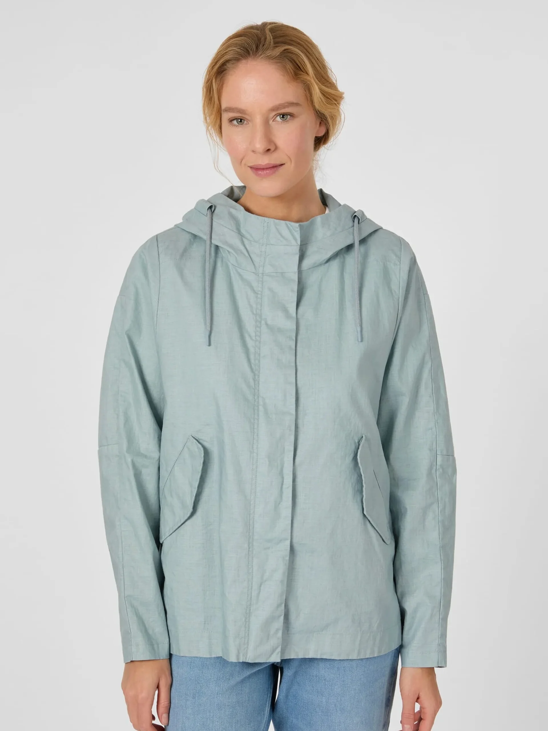 Damenjacke Leinen mit Kapuze