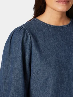 Damen-Jeansbluse 3/4-Arm