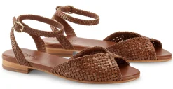 Damen-Ledersandale geflochten