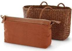 Damen-Ledershopper geflochten, Braun