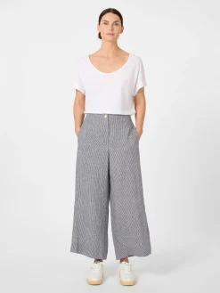 Damen-Leinenhose gestreift