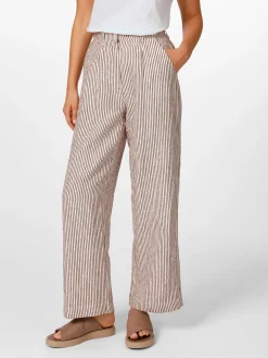Damen-Leinenhose gestreift