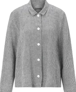 Damen-Leinenjacke gestreift