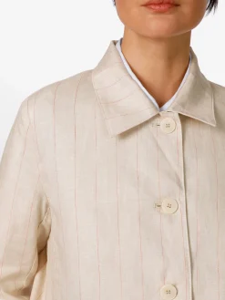 Damen-Leinenjacke Streifen