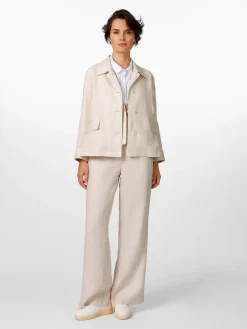 Damen-Leinenjacke Streifen