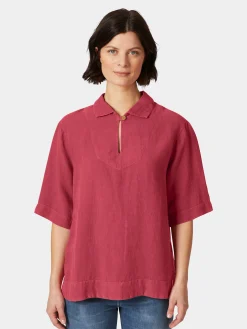 Damen-Leinenschlupfbluse