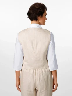 Damen-Leinenweste Streifen