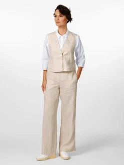 Damen-Leinenweste Streifen