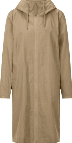 Damenmantel Leinen mit Kapuze