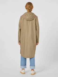 Damenmantel Leinen mit Kapuze