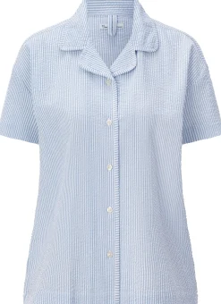 Damen-Pyjamashirt Seersucker