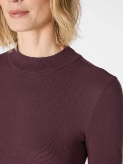 Damen-Rippenshirt Langarm