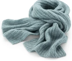 Damen-Rippenstrickschal, Petrol