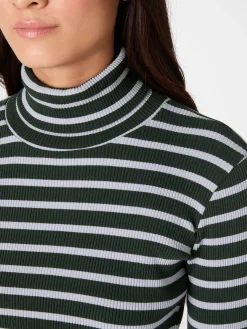 Damen-Rollkragenshirt gestreift