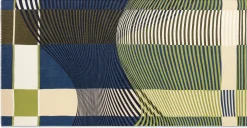 Damenschal gestreift, blau-grün