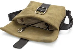 Damen-Schultertasche Hirschleder, Oliv