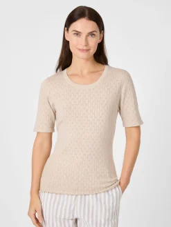 Damenshirt Ajourstrick mit Seide