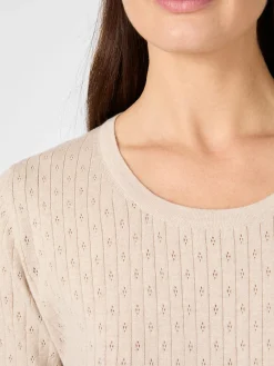 Damenshirt Ajourstrick mit Seide