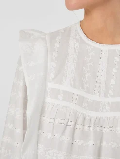 Damen-Stickereibluse mit Volants