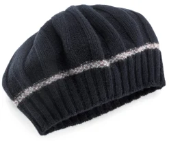 Damen-Strickbarett Lammwolle, Dunkelblau