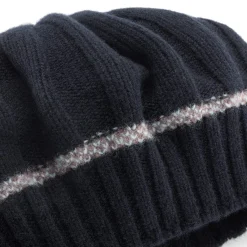 Damen-Strickbarett Lammwolle, Dunkelblau