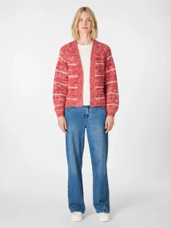 Damen-Strickjacke gestreift