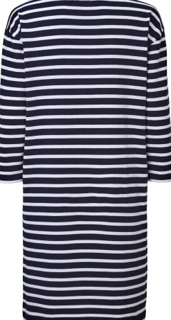 Damen-Strickkleid geringelt